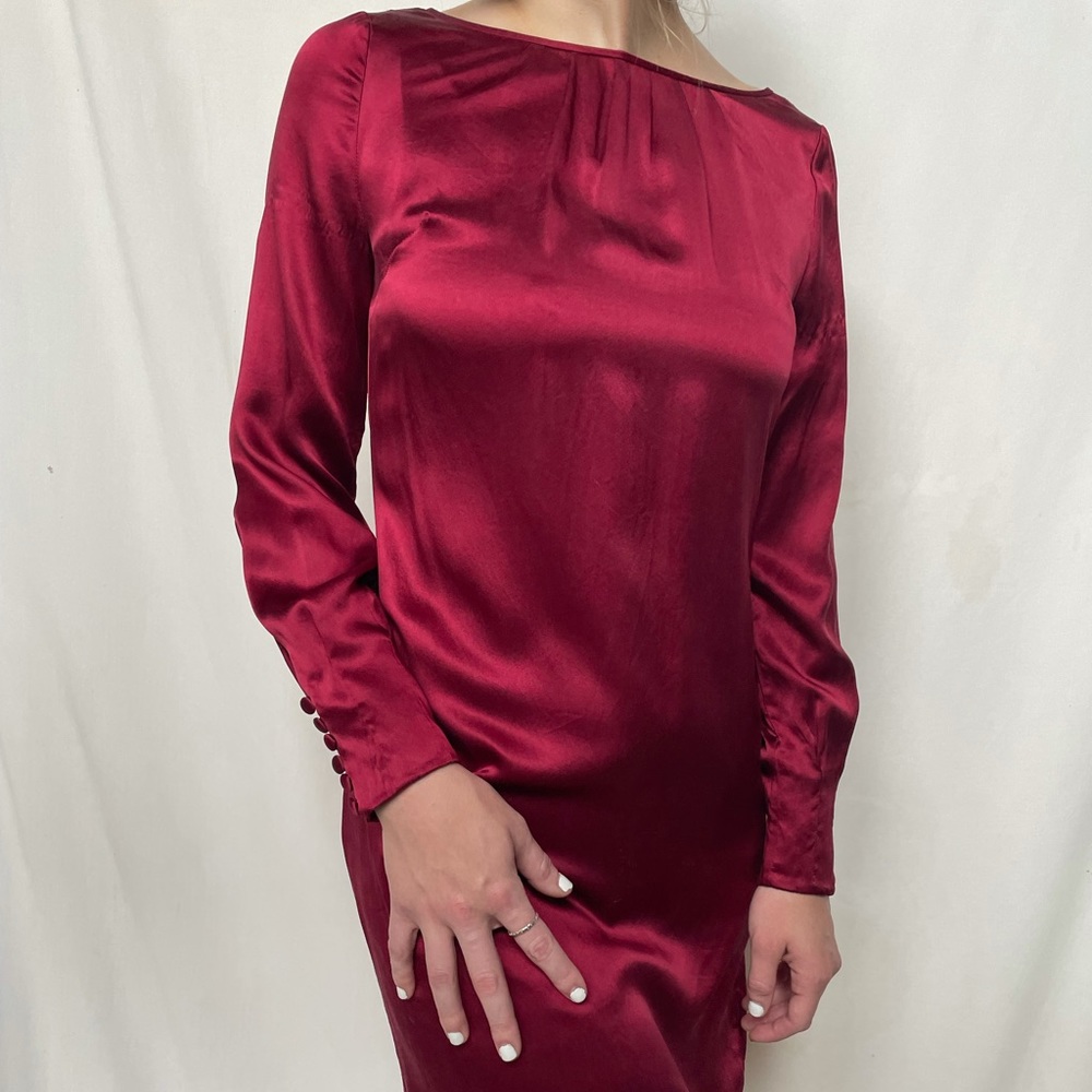 Silk scarlet red dress